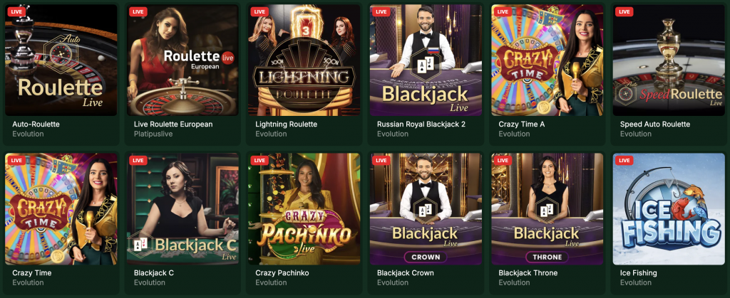 Live Games Golden Crown Casino